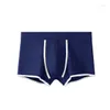 Underpants Men Cotton Boxers Bulge Pouch Soft Thin Swim Trunks Sexy Hip Lift Unnderwear Summer Solid Breathable Briefs