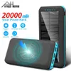 Mobiltelefon Power Banks Pinzheng 20000Mah Wireless Charging Power Bank för iPhone Xiaomi Solar Power Bank Extern Batterifattig laddare för Samsung L230824