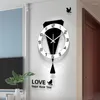 壁の時計サイレントクォーツユニークなエレガントな面白いモダンなリビングルームクロックオリジナルアートアクリルデザインサートホーム