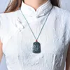 Pendant Necklaces Send Certificate Natural Green Jade Fish Lotus Necklace Men Women Healing Jewelry Chinese Nephrite Charms Lucky Amulet