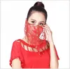 Stage Wear Belly Dance Adult Children's Veil Plum Sequins Accessories Live Show Prop Mask Scarf