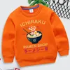Sweats à capuche Style japonais Automne Enfant Marque Vêtements Ichiraku Ramen Boutique Imprimer Sweat High Street Mode Casual Enfants Filles 230729