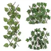 Decorative Flowers Artificial Green Plant Fence Garden Supplies Wood Background Wall Fake Leaves Home Decoration Accessories