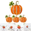 Dinnerware Sets 4 Pcs Napkin Buckle Decorative Holders Table Books Cartoon Clasps Alloy Rings For Party Banquet Halloween Decoration