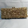 Evening Bags 17 Style Gold Stones Metal Clutches Bag Golden Hardcase Wedding Party Flower Bridal Handbag Clutch Purse 230729