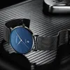 Crrju New Fashion Men's Ultra Thin Quartz Watches Men Luxury Brand Business Clockステンレススチールメッシュバンド防水時計293K