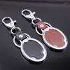 Keychains Fashion Oval High-high-lädermetall Keychain Multifunktion Key Chains For Business Men Ring