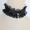 Halsband Dark Gothic Stil Spitze Lotus Blatt Niet Kreuz Kragen Für Frauen Lolita Charme Temperament Handgemachte Accessoires