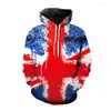 Hoodies Men National Flag 3D Print USA UK البرازيل تشيلي الطباعة مقنعين من النوع الثقيل للنساء للنساء