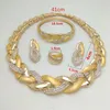 Set di gioielli da sposa Kingdom Ma India Set di braccialetti con anello per orecchini per collana Regalo per le donne Regali nuziali da sposa africani Set di gioielli Set di gioielli color oro Big 230729