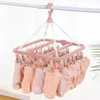 Hangers Sock Dryer Swivel Clothes Drying Clip Rack Lingerie With 32 Clips For Indoor Outdoor Wet And Dry