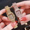 Wristwatches fashion casual ladies watch diamond set square watch student quartz watch round rectangular watch women Lady watch 230729