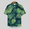 Chemises décontractées pour hommes Feuille tropicale Jungle Chemise de vacances Feuilles de palmier Imprimer Été Hommes Street Style Blouses À manches courtes Vêtements personnalisés