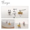 Stud Thaya Earrings S925 Silver Animal 3d Handmade Golden Bell For Women Lovely Cold Party Jewelry Gift 230729