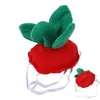 Appareils pour chiens Strawberry Hat Halloween avec bracelet réglable Costume de chat pour PO