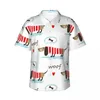 Men's Casual Shirts Short-sleeved Cute Dachshund And Bones Shirt Beach Clothes Personality Tops