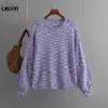 Swetry damskie Laisiyi Sweetek jesienny luźne dzianinowe koszula moda casual All Match Tops Tops Pullover Knitwear Jumper 230729