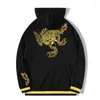 Hommes Hoodies Automne Hiver Style Chinois Phoenix Broderie À Manches Longues Chandails À Capuche Hommes Lâche Ins Mode Couple Chine-Chic Manteaux