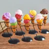 Decorative Flowers Simulation Ice Cream Scoop Fake Ball Model Lifelike Double Decor Pography Props Commercial Food Large Choco Strawberry