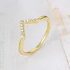 Anneaux de mariage ZHOUYANG vague délicate bague pour femmes Simple lettre bijoux cubique zircone couleur or mariée doigt en gros R293