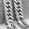 Chains Heavy Huge 316L Stainless Steel Silver Color 18mm Wide Men High Polishing Curb Cuban Necklace Bracelet Male Jewelry