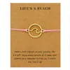 Girls Adjustable Ftiendship Statement Jewelry with Card Make a Wish Silver Wave Charm Bracelets for Women253z