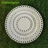 Decorative Flowers Wreaths 4pcslot Crochet Basket Base 10152025cm Unfinished Blank Cross Stitch Carved Handwoven DIY Wooden Round Bottom 230729