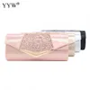 Kvällspåsar Fashion Crystal Sequin Clutch Bag For Women 2023 Party Wedding Clutches Purse Female Pink Silver Plånböcker Luxury Prom 230729