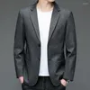 Costumes pour hommes 2023 hommes ombre rayé gris Blazers affaires décontracté col cranté coupe ajustée costume vestes mâle classique tenue tenues