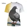 Hommes t-shirts 2023 Pigeon 3D T-shirt mode décontracté à manches courtes été Harajuku Animal oiseau imprimer