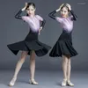 Stage Wear Girls Latin Dance Dress Practice Clothes Competition Performance Tassel Skirt Autumn Winter Dancing