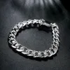 Ensembles de bijoux de mariage TIEEFEGO 925 bracelets en argent sterling collier ensemble pour hommes classique 10MM chaîne carrée 20 22 24 pouces cadeau de fête de mode 230729