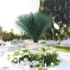 Decorative Flowers Pampas Grass Blue 17 Inch Artificial Decor Navy Home Faux Teal Feather Decorations Wedding