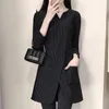 Women's Blouses 2023 Spring And Autumn Medium Length T Body T-shirt Blouse Female Coat Leggings Long Sleeves Match