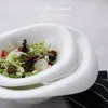 Plakalar 8/10 inç Set Beyaz Kemik Çin Şenlikli Salata Kaseleri Dekorasyon için Yemek Tepsisi Porselen Mutfak Tesisleri Plat