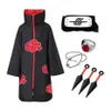 5 PHOTOS Uchiha Tobi Obito Akatsuki Cosplay Costume Cape Halloween Homme Femme Cosplay Costume Bandeau Accessoires Y0827280k