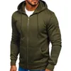 Erkek Hoodies Zip Sweatshirts Ceketler Katı Kalın Polar Uzun Kollu Külot Siyah Sıcak Kapşonlu Hardigan Sportwea