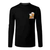 Men's T Shirts Long Sleeve Round Neck Shirt Breathable BEER Funny Prints Top Heavy For Men V