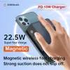 Mobiltelefon Power Banks 15W Magnetic Qi Wireless Charger Power Bank 20000MAH 22.5W Fast Charging PowerBank för iPhone 12 Samsung Huawei Xiaomi Poverbank L230728