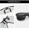 Sunglasses Clip On Polarized Men Driving Glasses Flip Up Lens Pochromic Yellow Night Vision Anti-UV