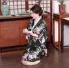 Ubrania etniczne Kobiety Japońska szata kimono jedwabna satyna długa piżama wygodna luźna nocna suknia damska sukienka weselna