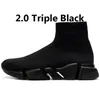 Top Quality Speed Trainer Chaussettes chaussures pour hommes femmes Triple noir blanc rouge Chaussures de sport Fashion Designer Sneakers bottines
