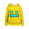 Felpe con cappuccio Felpe Kids Angry Geometry Dash Stampa 3D Ragazzi Ragazze Anime Top Bambini Cartoon Pullover Sudadera Casual Outwears 230729