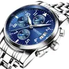 Orologi da polso Orologio da uomo in acciaio Calendario singolo Relógios Orologi elettronici Moda Aghi multifunzionali