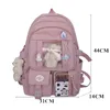 Sacs d'école mignon femmes sac à dos étanche grande capacité en nylon collège cartable femme ordinateur portable dame fille voyage Kawaii noir livre sacs 230729