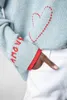 Zadig Voltaire feminino designer de moda moletom com capuz de algodão novo ZV suéteres de malha carta amor bordado artesanal gancho tripulação pescoço manga comprida suéter com capuz