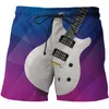 Shorts pour hommes Plage Instruments de musique Guitare Vêtements d'été imprimés en 3D