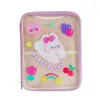 Cartelle Borsa trasparente per tablet Custodia per orso cartone animato adorabile Borse per il trasporto Sacchetti trasparenti in PVC