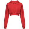 Women's Hoodies 2023 Spring/Summer Fashion Crop Sweater Short Sweatshirt Hooded Round Neck Long Sleeve Pullover Top