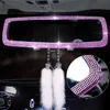 Crystal Diamond Sparkle Universal Car Interior Rear View Mirror Driving Safety Mirror Cover Trim for Women Girls210n
